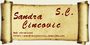 Sandra Cincović vizit kartica